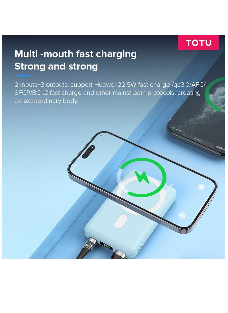Totu - 10000mAh Magsafe Power bank 15W Wireless Charging, Portable Design, with USB-C 20W PD fast charge Compatible with iPhone 14/13/12/series/android devices - Image 1