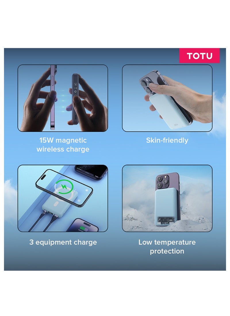 Totu - 10000mAh Magsafe Power bank 15W Wireless Charging, Portable Design, with USB-C 20W PD fast charge Compatible with iPhone 14/13/12/series/android devices - Image 1