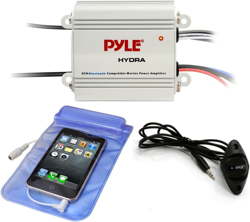 Pyle مضخم صوت بحري قابل للجسر من بايل أوتو 2 قناة - 200 واط RMS مع بلوتوث - Image 1
