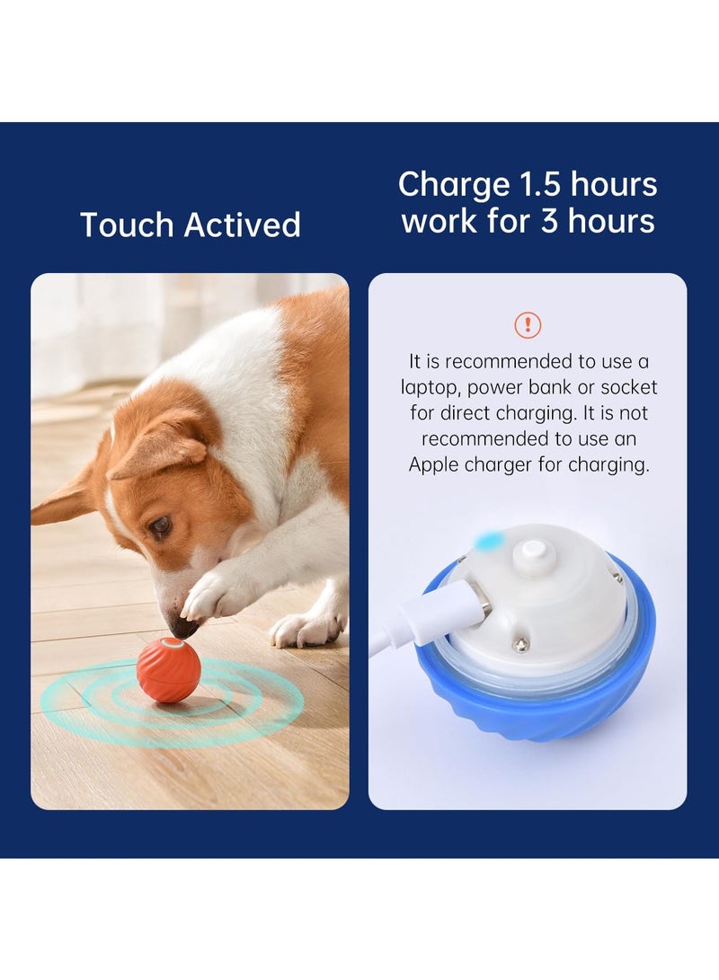 SYOSI Smart Interactive Dog Ball, Dog Interactive Toy Ball, Automatic Rolling Ball for Dog, Non-Toxic Pet Chew Toy Ball, Active Bouncing Ball for Small/Medium/Large Dogs, USB Rechargeable - Image 3