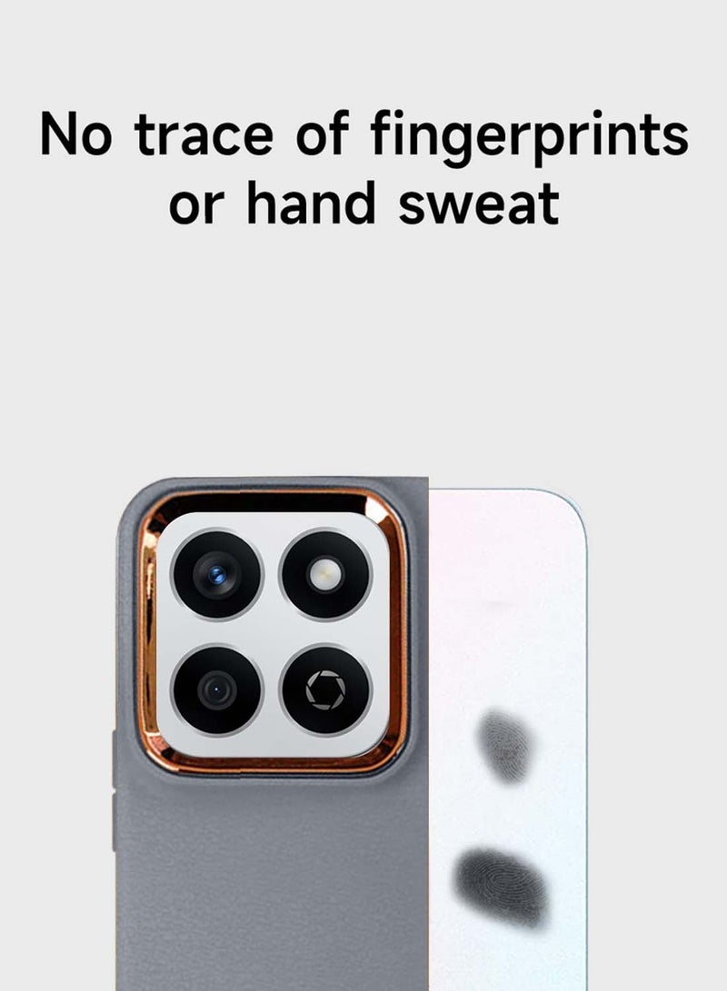 Wtech Honor X7c 4G 2024 Liquid Silicone Ultra Thin Phone Stylish Electroplated Camera Border Case Cover - Grey - Image 2