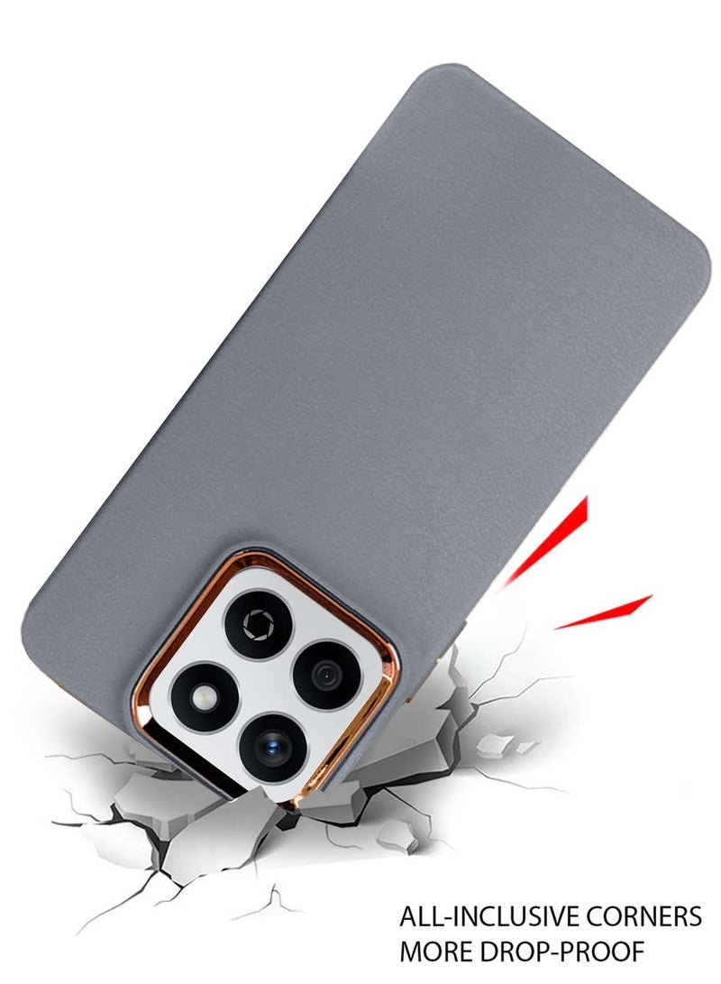 Wtech Honor X7c 4G 2024 Liquid Silicone Ultra Thin Phone Stylish Electroplated Camera Border Case Cover - Grey - Image 4