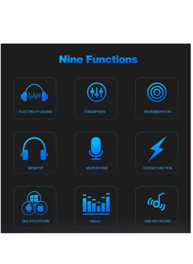 Gravity V8 Multifunctional Live Sound Card USB Audio Interface Intelligent Volume Adjustable Audio Mixer Sound Card for Recording Hosting Speech  - Image 3