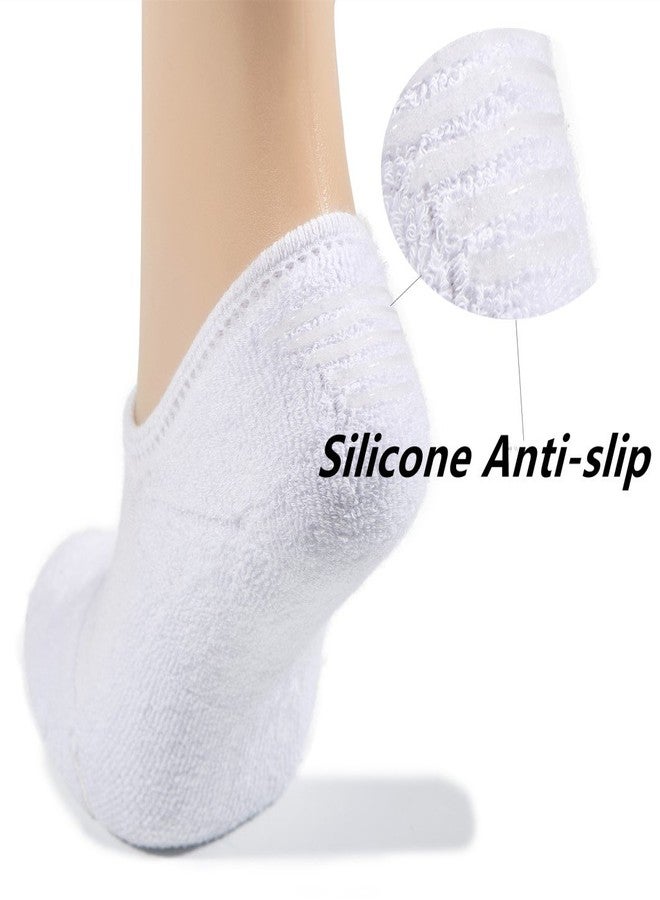 Leotruny Women's Cushion Sweat-absorbent Breathable Soft Athletic No Show Socks (White, Women shoe size:7-11) - Image 3