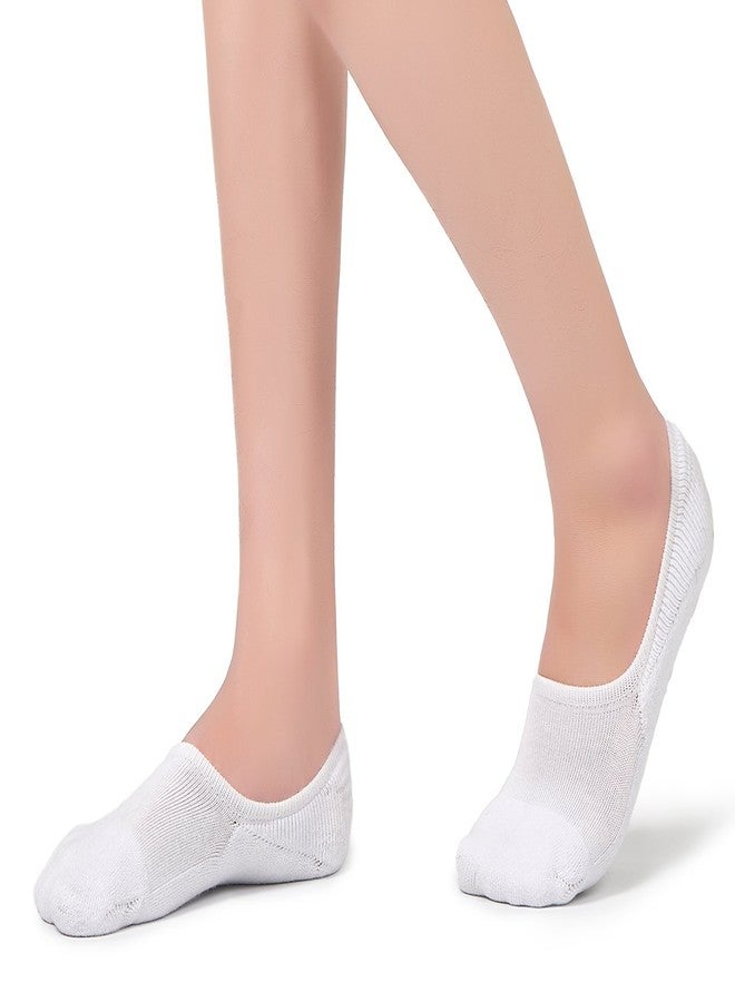Leotruny Women's Cushion Sweat-absorbent Breathable Soft Athletic No Show Socks (White, Women shoe size:7-11) - Image 2
