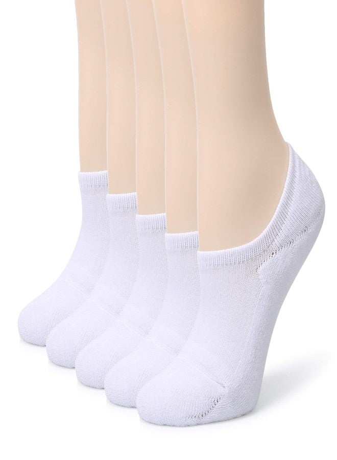 Leotruny Women's Cushion Sweat-absorbent Breathable Soft Athletic No Show Socks (White, Women shoe size:7-11) - Image 1