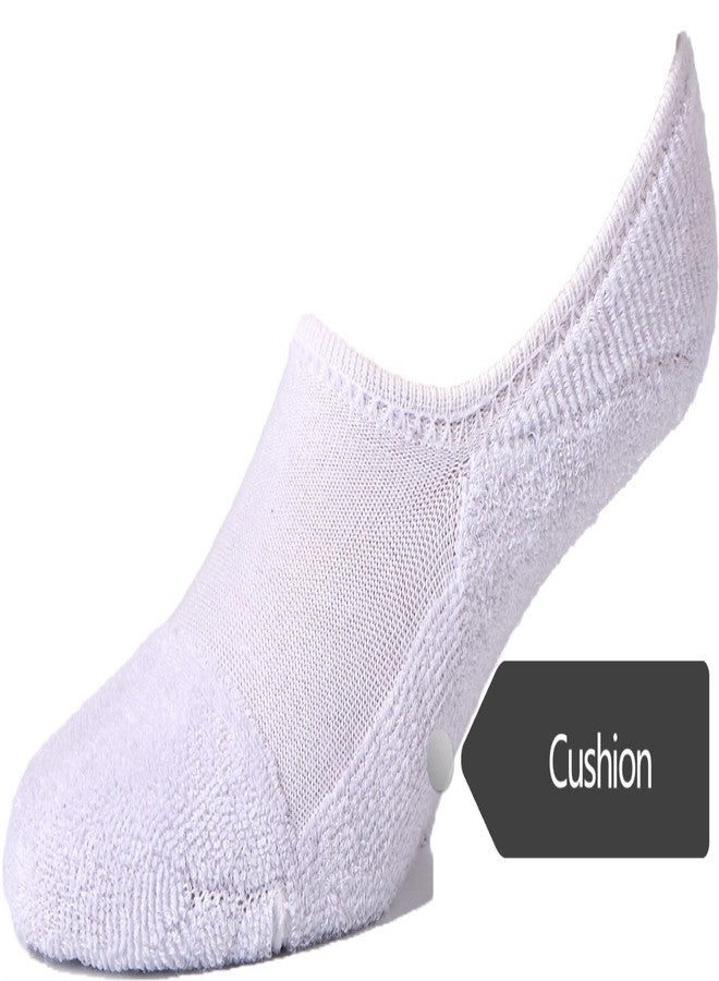 Leotruny Women's Cushion Sweat-absorbent Breathable Soft Athletic No Show Socks (White, Women shoe size:7-11) - Image 4
