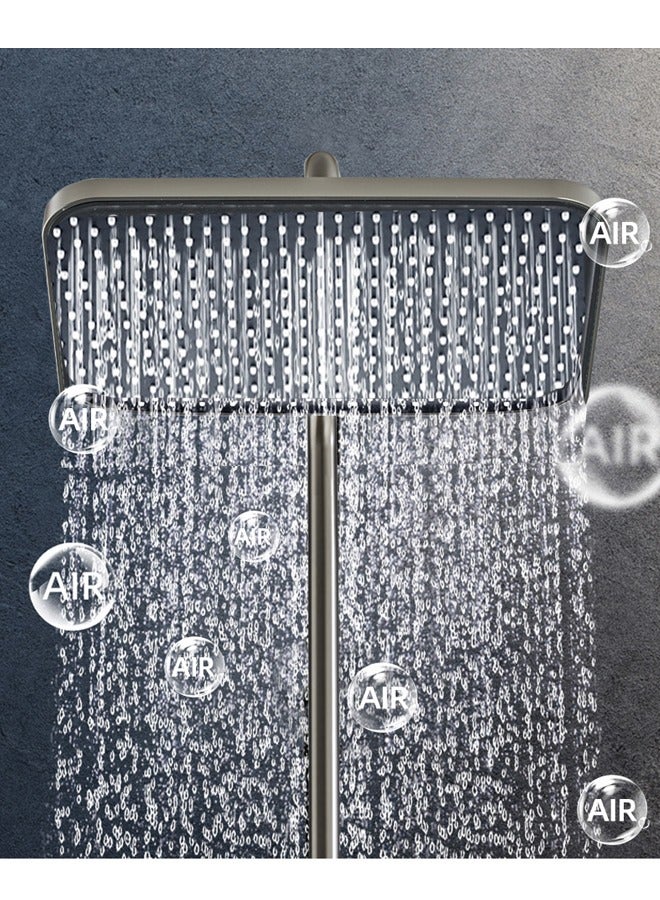 MIXDE Shower System Thermostatic, 4-Function Piano Key Wall-Mounted Shower Set, with 12" Shower Head, 3 Function Hand Shower, Bath Mixers and Bidet Sprayers Brass Body（Black） - Image 3