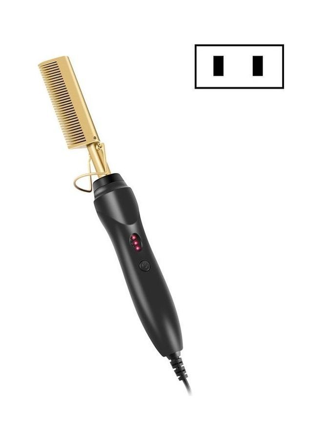نيبمينينت Multifunctional Curly Hair Straightening Stick Electric Comb Gold/Black - Image 1