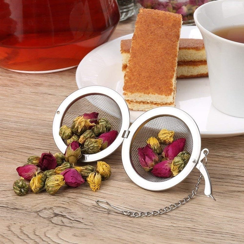 F-U Store 2pcs Stainless Steel Mesh Tea Ball 2.1 Inch Tea Strainers Teas Infuser Strainer Filters for Teas - Image 5