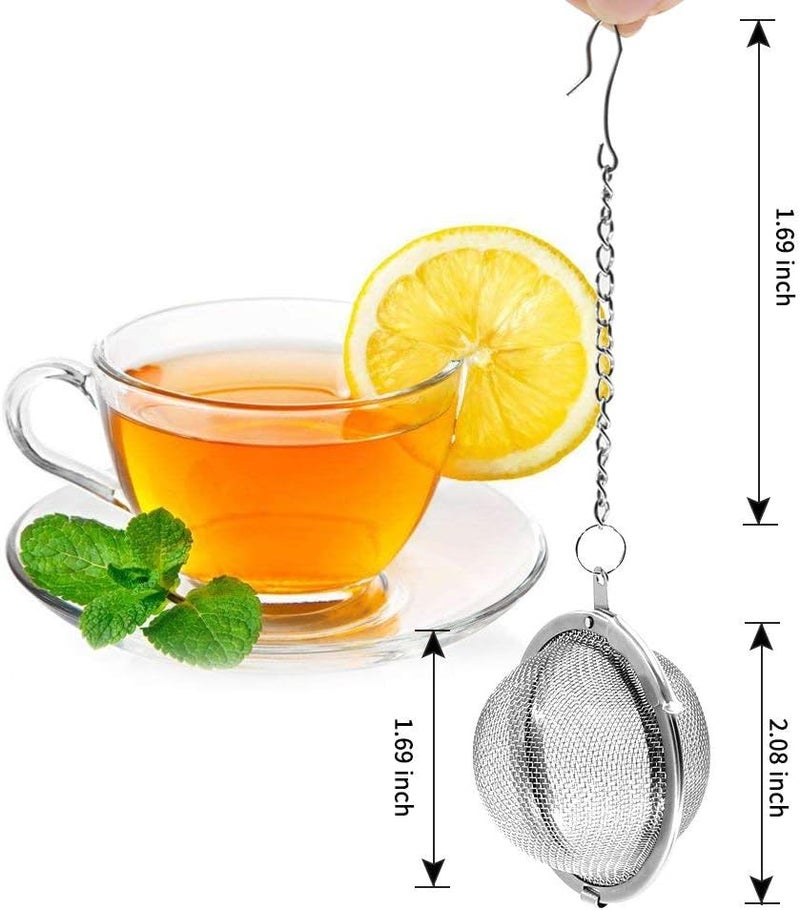 F-U Store 2pcs Stainless Steel Mesh Tea Ball 2.1 Inch Tea Strainers Teas Infuser Strainer Filters for Teas - Image 2