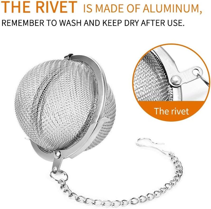 F-U Store 2pcs Stainless Steel Mesh Tea Ball 2.1 Inch Tea Strainers Teas Infuser Strainer Filters for Teas - Image 4