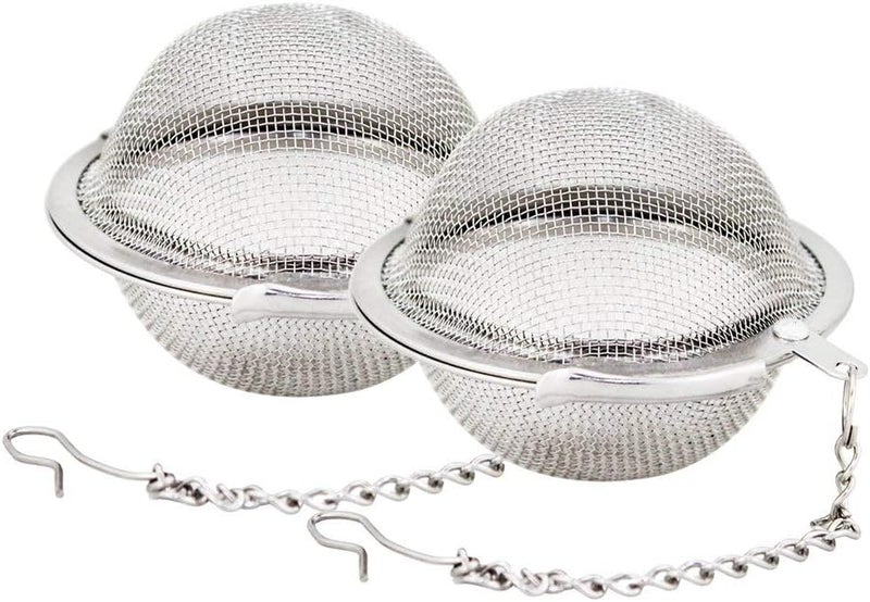 F-U Store 2pcs Stainless Steel Mesh Tea Ball 2.1 Inch Tea Strainers Teas Infuser Strainer Filters for Teas - Image 1