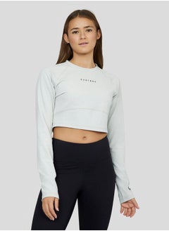 CASTORE Women'S Mist Grey Carbon Crop Training Top 