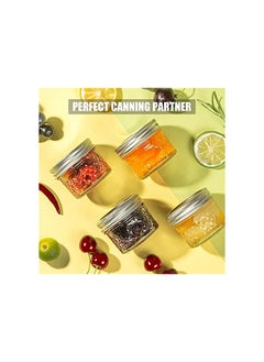 KASTWAVE Glass Mini Canning Jelly Jars With Airtight Regular Mouth Lids & Band Pack Of 12  4Oz  - Image 3