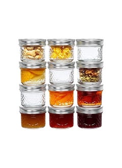 KASTWAVE Glass Mini Canning Jelly Jars With Airtight Regular Mouth Lids & Band Pack Of 12  4Oz  - Image 2