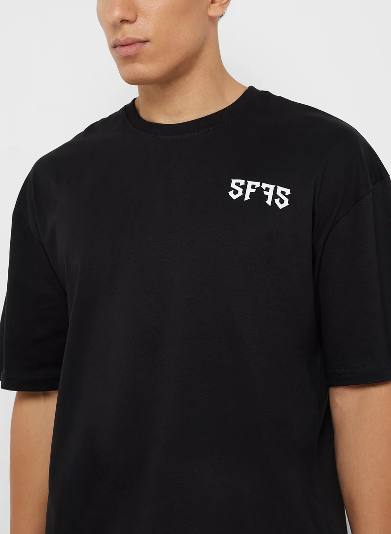 Seventy Five Graphic Print Oversized T-Shirt