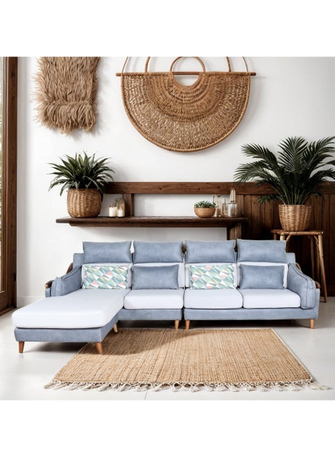 A comfortable corner sofa set, Gray