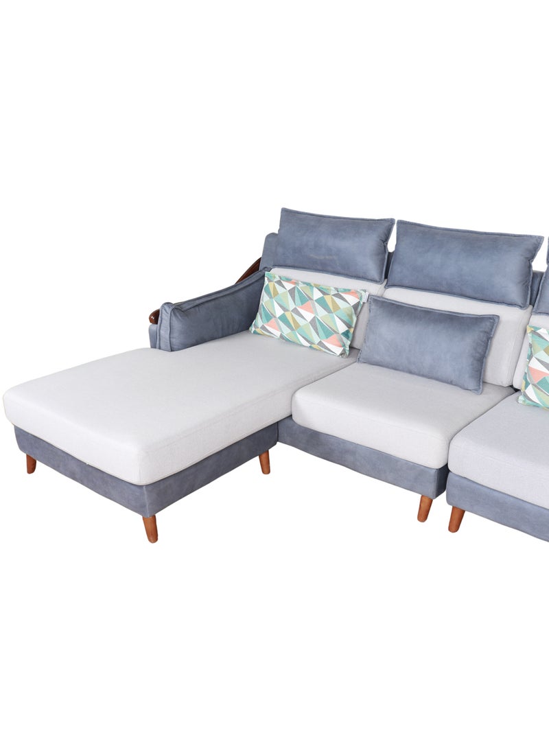 هوم فيو طقم كنب ركنة مقاعد مريحة رمادى - Image 3