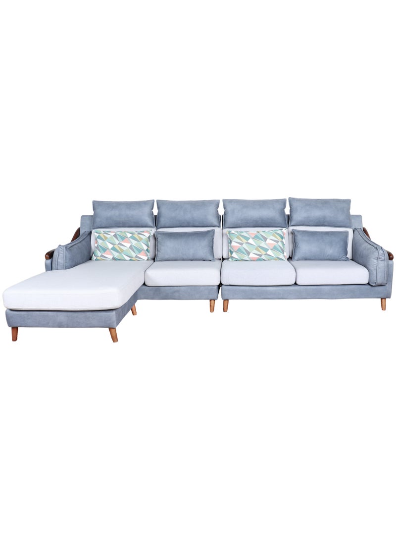 هوم فيو طقم كنب ركنة مقاعد مريحة رمادى - Image 4