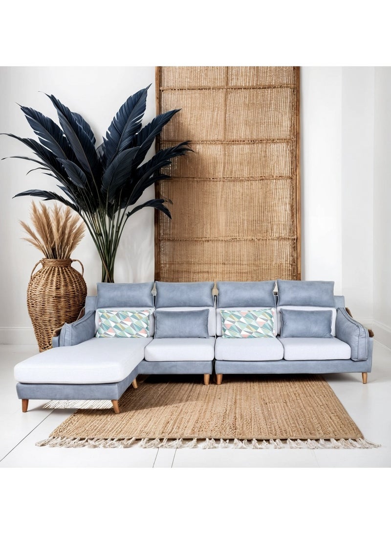 هوم فيو طقم كنب ركنة مقاعد مريحة رمادى - Image 2