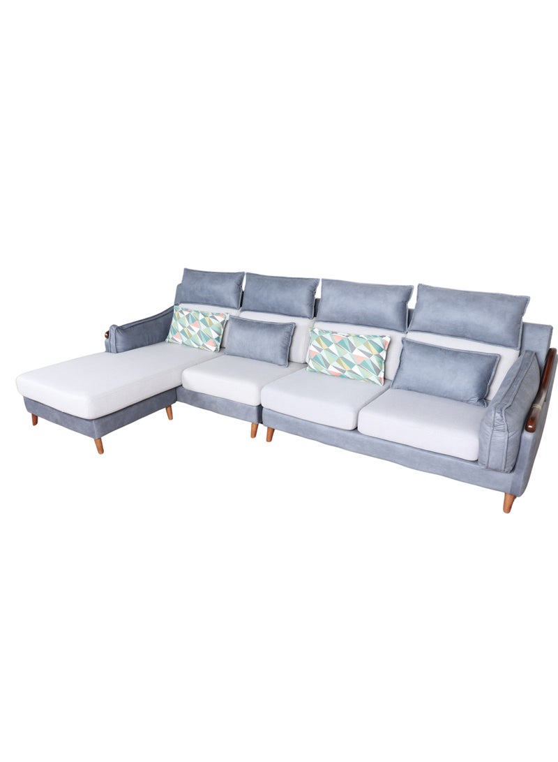 هوم فيو طقم كنب ركنة مقاعد مريحة رمادى - Image 5