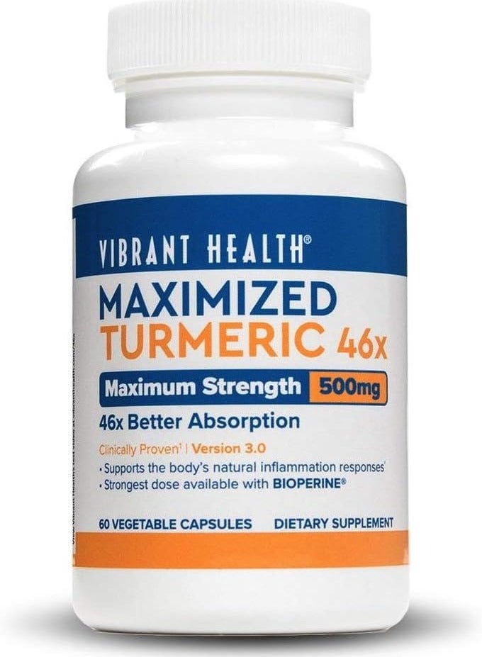 Vibrant Health Maximized Turmeric 1000mg 60 Veg Capsules - Image 1