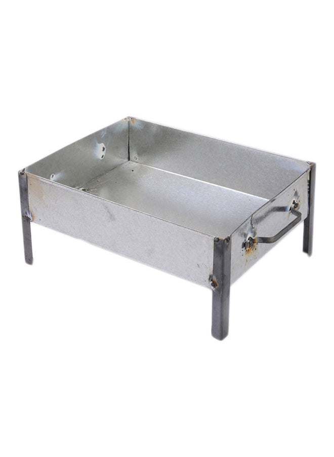 AL SANIDI Charcoal grill for trips, Portable Charcoal Grill, Silver, Size 30*40 Cm  - Image 1
