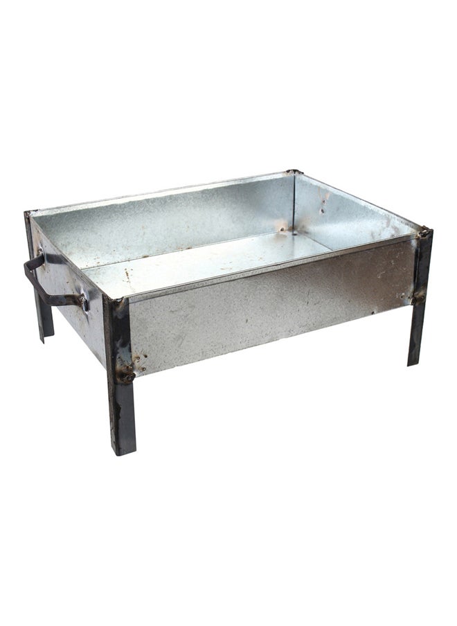 AL SANIDI Charcoal grill for trips, Portable Charcoal Grill, Silver, Size 30*40 Cm  - Image 2