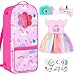 18INDC 18 Inch Doll Storage Bag 5PCS Unicorn Theme 18In Doll Accessories Set with Rainbow Dress Hair Clip Camera Stickers Fashion 18 Inch Dolls Carrier Bag Perfect for 18 Dolls - Image 2