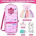 18INDC 18 Inch Doll Storage Bag 5PCS Unicorn Theme 18In Doll Accessories Set with Rainbow Dress Hair Clip Camera Stickers Fashion 18 Inch Dolls Carrier Bag Perfect for 18 Dolls - Image 4
