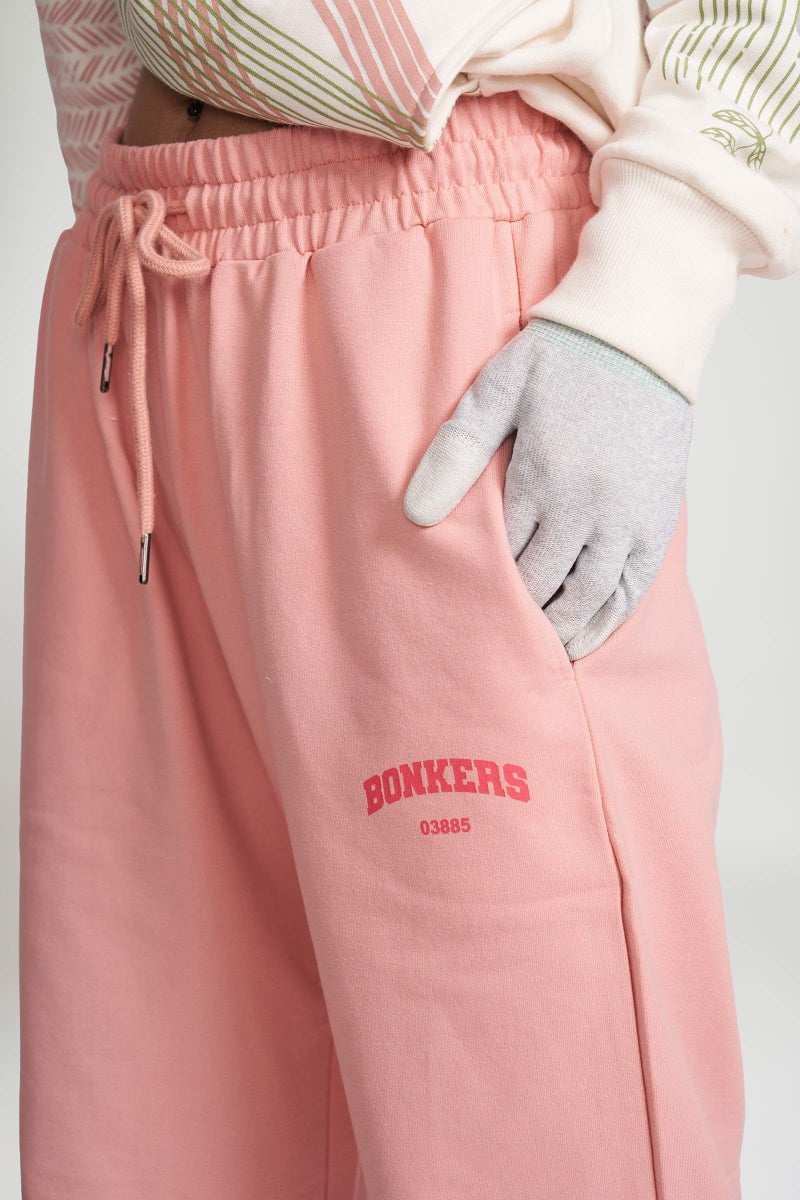Bonkers Corner Peach Pink Wide-leg Sweatpants for Women's - Image 2
