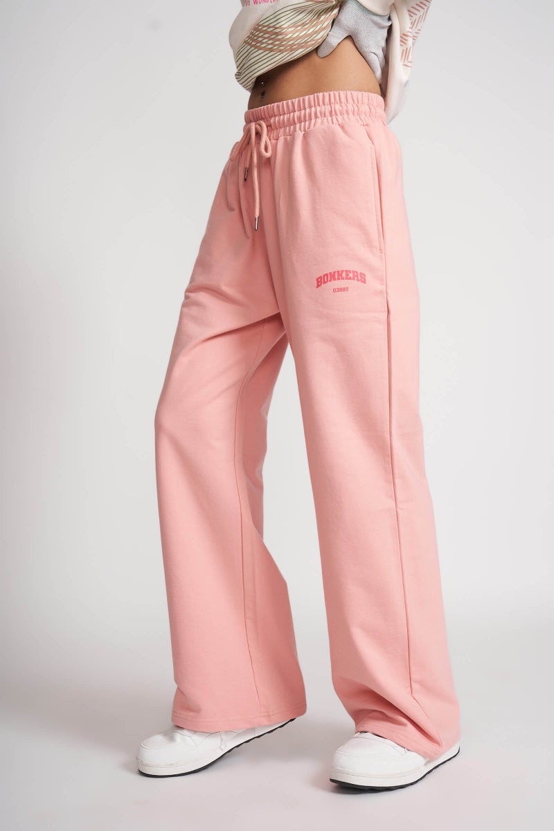 Bonkers Corner Peach Pink Wide-leg Sweatpants for Women's - Image 1