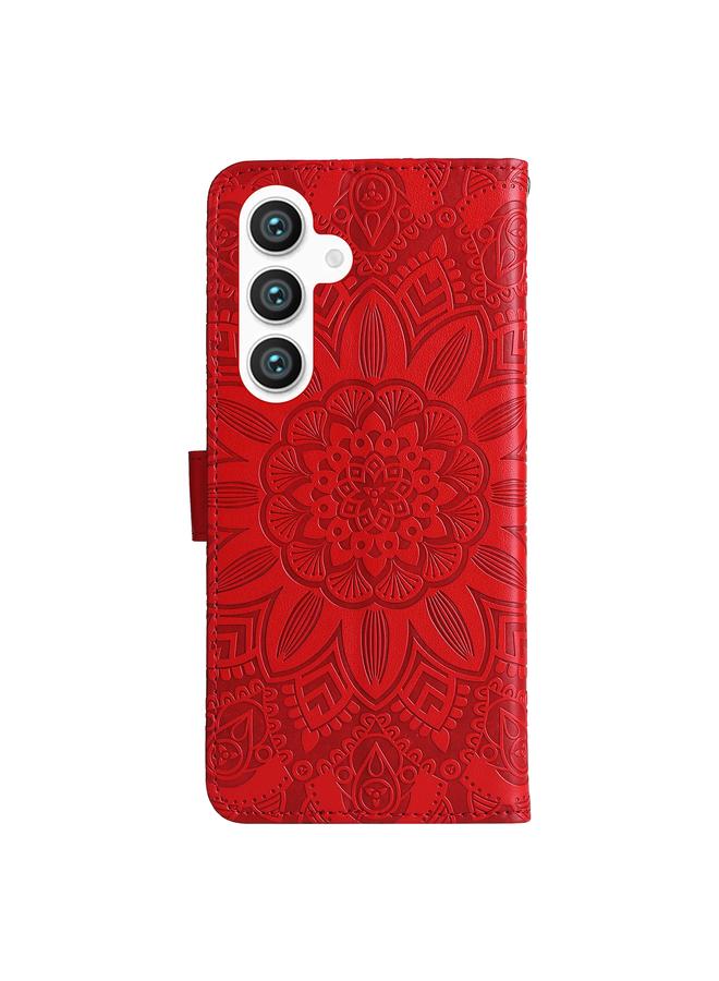 S-TOP Case For Samsung Galaxy S24+ Embossed Sunflower Leather Phone Case - Image 3