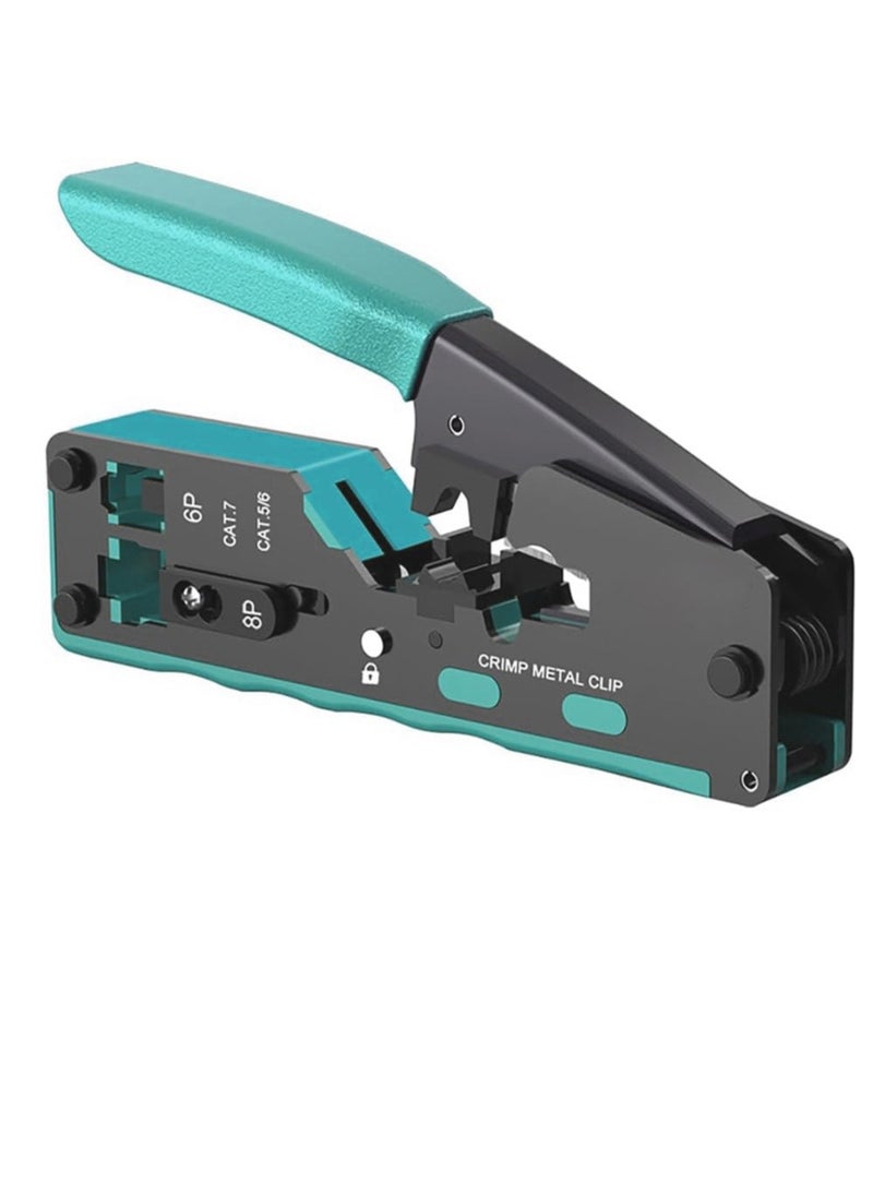 Generic أداة تجعيد المرور RJ45، أداة تجعيد RJ45 Cat5 Cat6 Cat7، أداة تجعيد RJ11، أداة تجعيد كابل شبكة إيثرنت، كماشة أدوات صغيرة لمعدات تجعيد معيارية  - Image 1