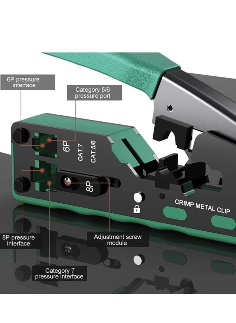 Generic أداة تجعيد المرور RJ45، أداة تجعيد RJ45 Cat5 Cat6 Cat7، أداة تجعيد RJ11، أداة تجعيد كابل شبكة إيثرنت، كماشة أدوات صغيرة لمعدات تجعيد معيارية  - Image 3