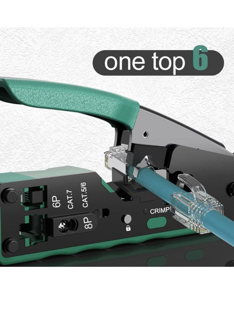 Generic أداة تجعيد المرور RJ45، أداة تجعيد RJ45 Cat5 Cat6 Cat7، أداة تجعيد RJ11، أداة تجعيد كابل شبكة إيثرنت، كماشة أدوات صغيرة لمعدات تجعيد معيارية  - Image 5