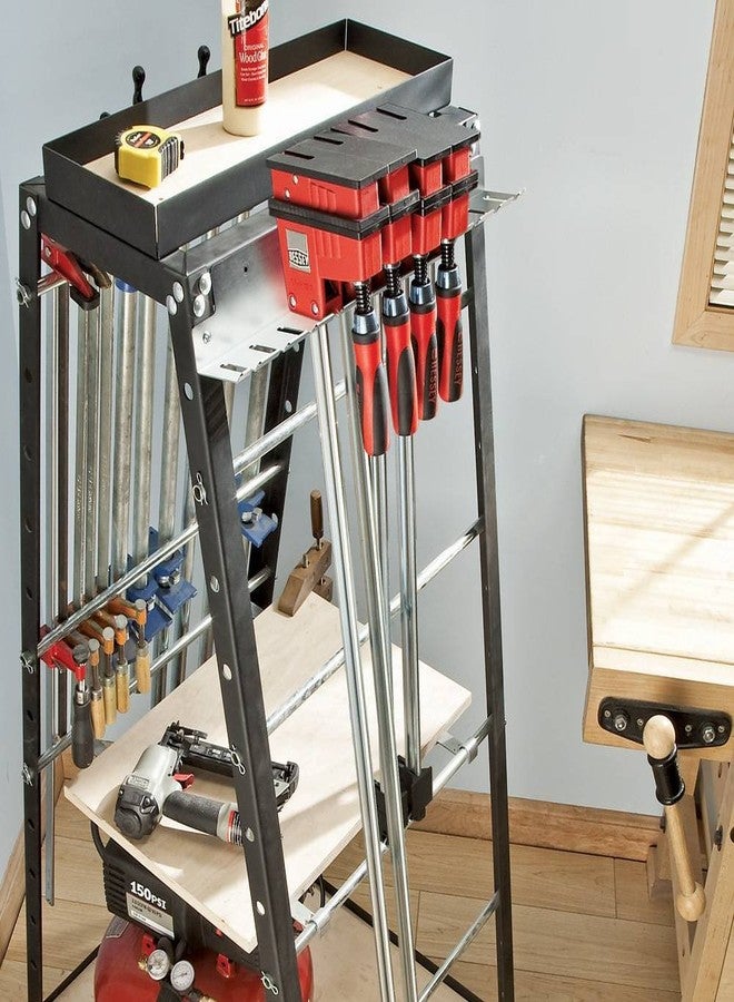 روكلر حامل مشابك متوازية Rockler مقاس 24 بوصة - يساعد على تخزين المشابك شديدة التحمل - مشابك متوازية متينة من الفولاذ المجلفن - يخزن الحامل المشابك حتى عرض 24 بوصة - منظمات ورش العمل والتخزين - Image 2