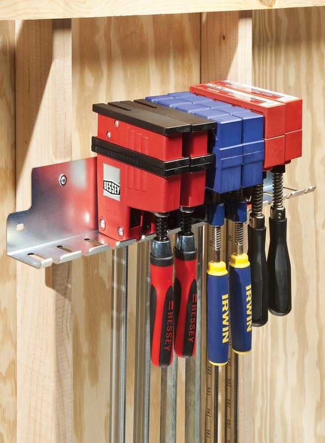 روكلر حامل مشابك متوازية Rockler مقاس 24 بوصة - يساعد على تخزين المشابك شديدة التحمل - مشابك متوازية متينة من الفولاذ المجلفن - يخزن الحامل المشابك حتى عرض 24 بوصة - منظمات ورش العمل والتخزين - Image 1