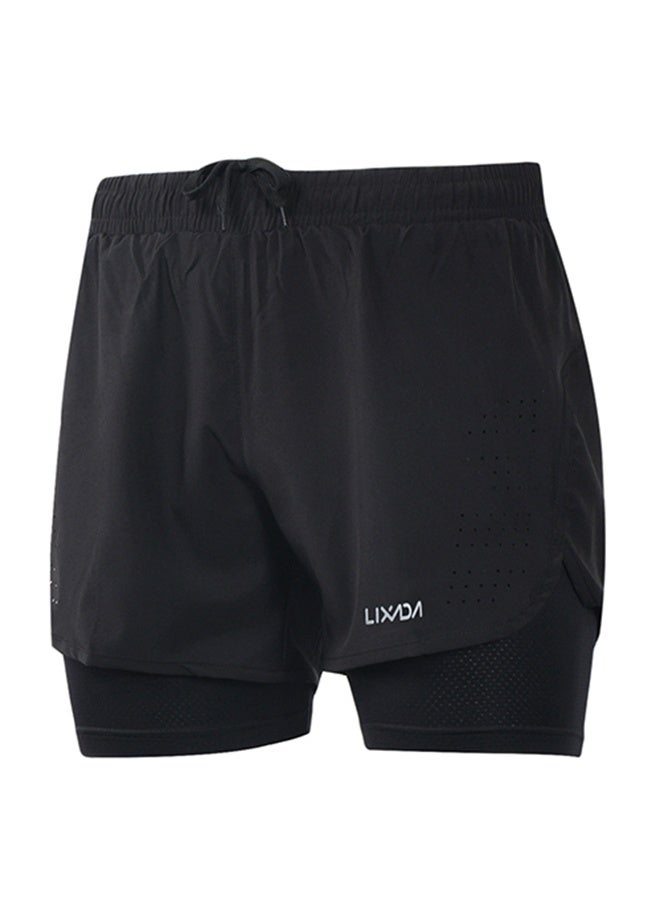 Generic 2-In-1  Breathable Jogging Cycling Shorts With Longer Liner  - Image 1