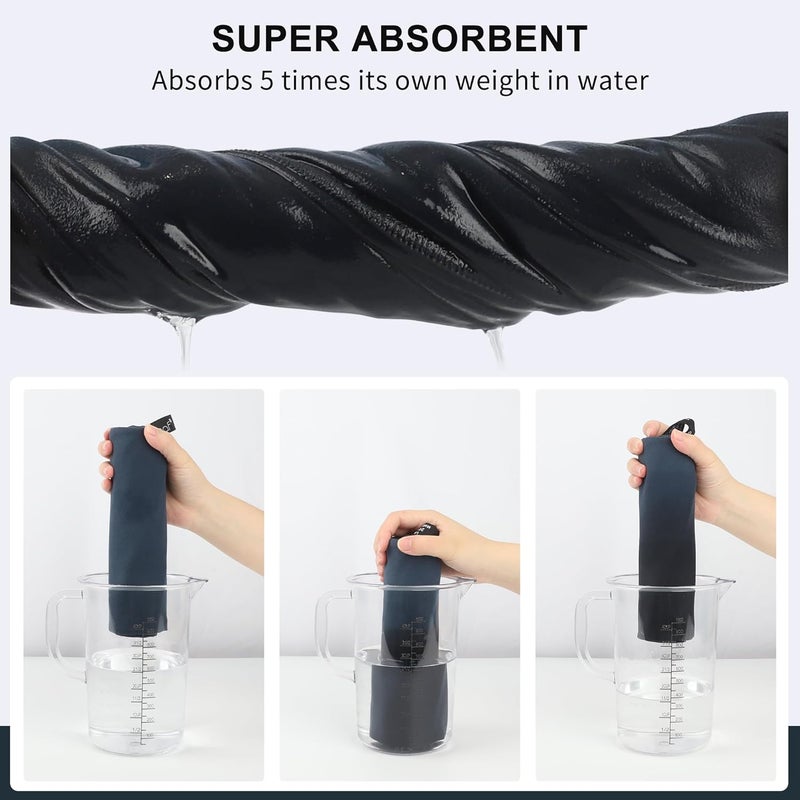 Rainleaf Polished safe edge Microfiber Towel Perfect Travel & Gym & Camping Towel. Quick Dry - Super Absorbent - Ultra Compact - Lightweight. Suitable for Trip, Beach, Shower, Backpacking, Pool Seasonal & permanent compatible - Image 4