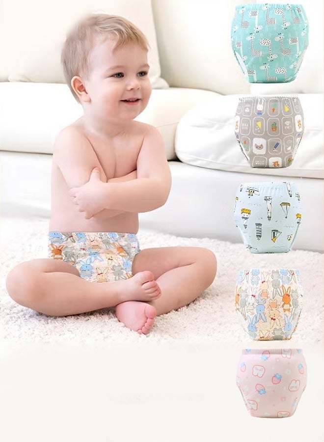 4 Piece Potty Training Underwear, 6 Layers Breathable Cotton Absorbent Trainer Pants for Toddler Baby Boys Girls Waterproof  - Image 1