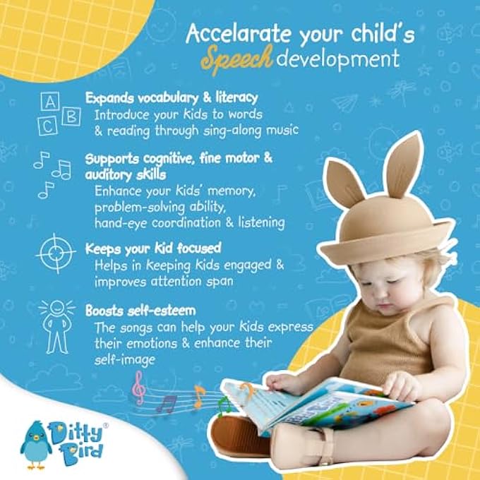 DITTY BIRD BABY SOUND TOY: OUR FIRST 100 ANIMALS INTERACTIVE MUSICAL BOOK IS THE PERFECT TOYS FOR 1 YEAR OLD BOY GIRL GIFTS. ELECTRONIC EARLY DEVELOPMENT TOYS FOR TODDLERS 1-3. - Image 5