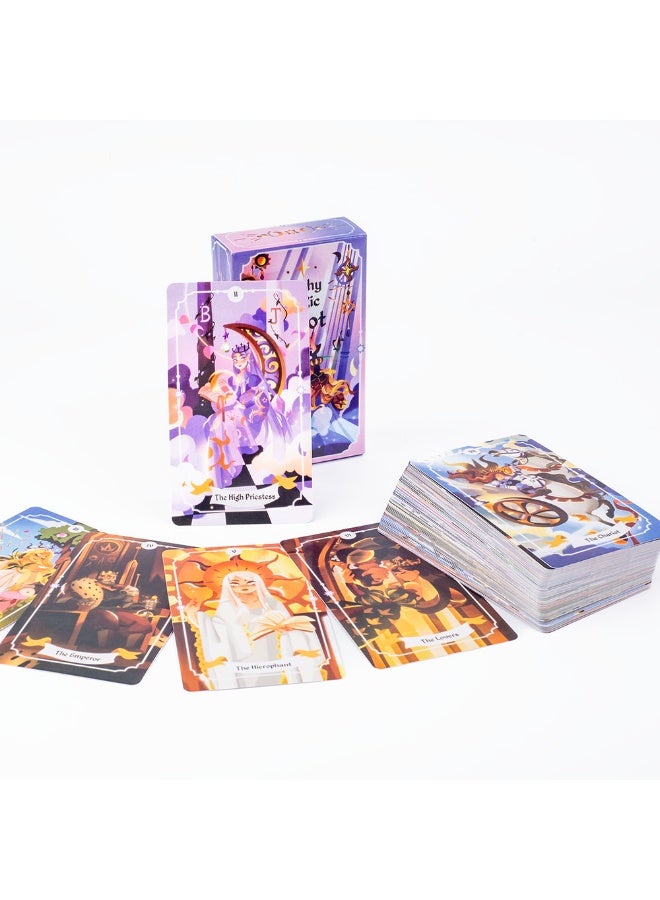 NIBEMINENT Mysterious Magic Tarot Card Set - A set of 78 tarot cards with magical and charming illustrations. Preview set for tabletop games. 10.3 cm × 6 cm - Image 3