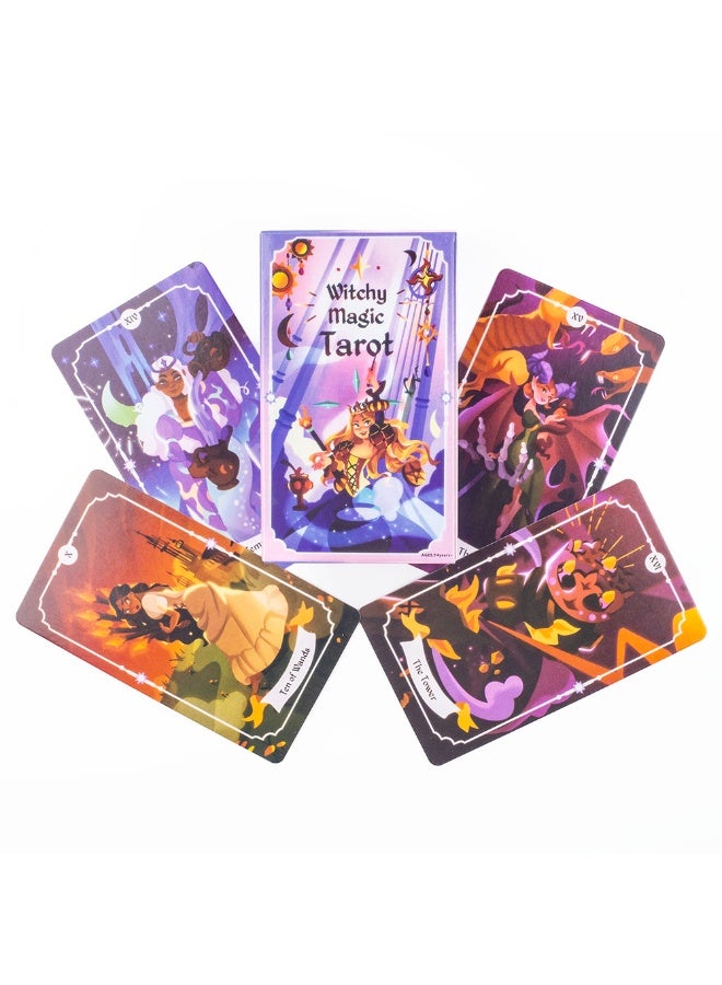 NIBEMINENT Mysterious Magic Tarot Card Set - A set of 78 tarot cards with magical and charming illustrations. Preview set for tabletop games. 10.3 cm × 6 cm - Image 1