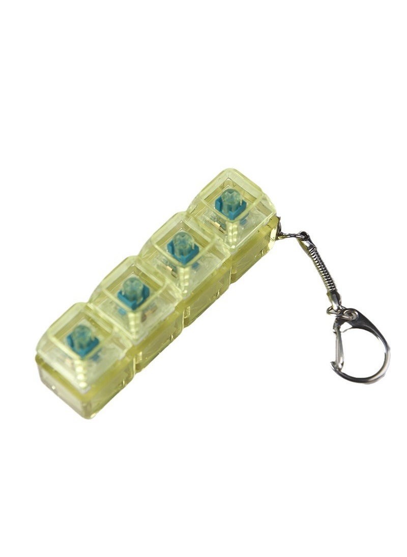 Generic PC fully transparent material decompression shaft tester press sound crisp 2 holes 3 holes 4 holes key chain with light transparent cap 4-hole yellow transparent with light * 1 