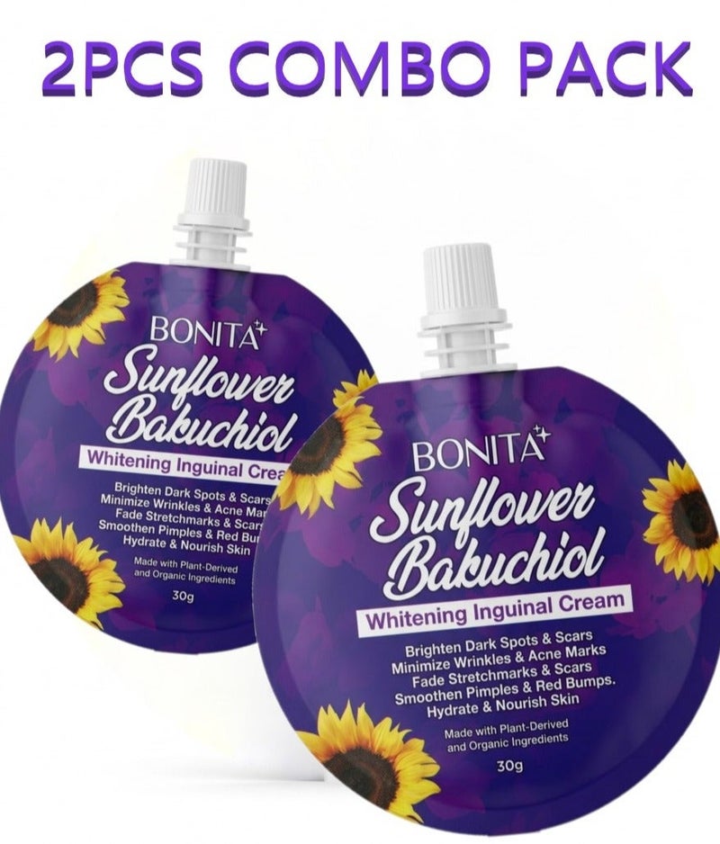 Bonita كريم تفتيح الإربية من عباد الشمس باكوشيول 2PCS COMBO 2x30g – يضيء المناطق الداكنة، يرطب البشرة ويحسن الملمس - Image 1