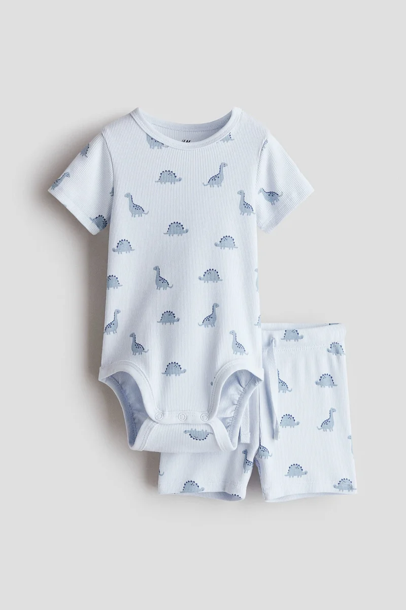 H&M 2-piece ribbed cotton set