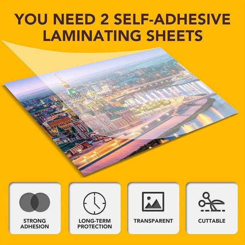 50 A6 Sheets Self Adhesive Laminating Paper Glossy for Photos Labels Menus ID Cards Certificates Peel Stick Vinyl No Heat Machine Required Instant Lamination for Documents Crafts - Image 5