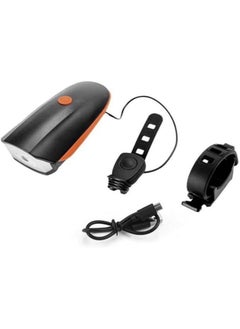 CYCLiSTA USB Rechargeable Bicycle Front Light with Multiple Sounds Orange  - Image 2